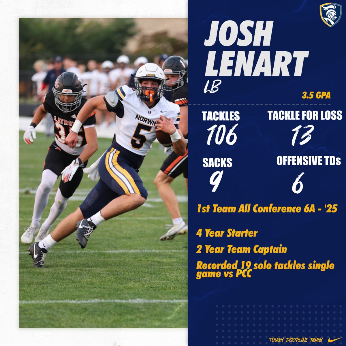 CoachMBrown1's tweet photo. Recruiting Spotlight: Josh Lenart

@josh_lenart 

🎥: https://t.co/V1VNsnAvUM https://t.co/ZkG91u5FJa