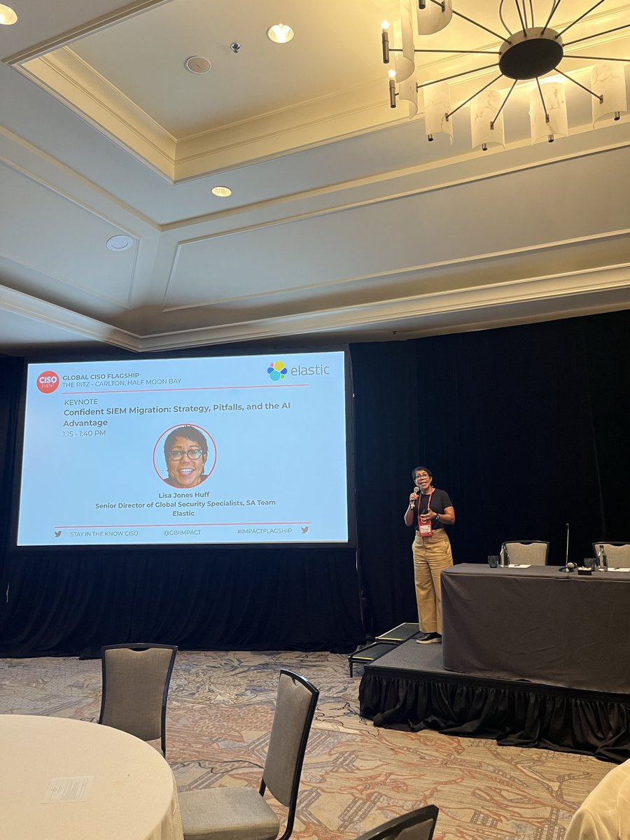 Up next: Lisa Jones Huff 
 from <a href="/elastic/">Elastic</a> takes the stage to discuss “Confident SIEM Migration: Strategy, Pitfalls, and the AI Advantage.” #ImpactFlagship #CISO #Cybersecurity