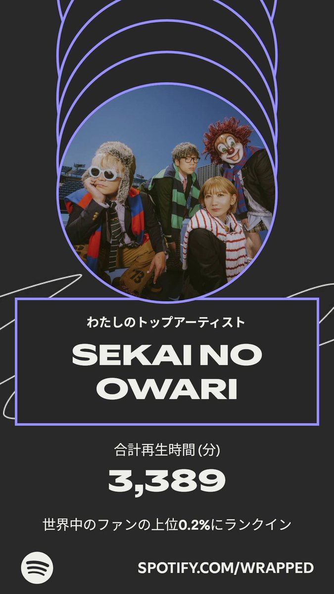 だって EndoftheWorld消えた #セカオワ #Spotifyまとめ