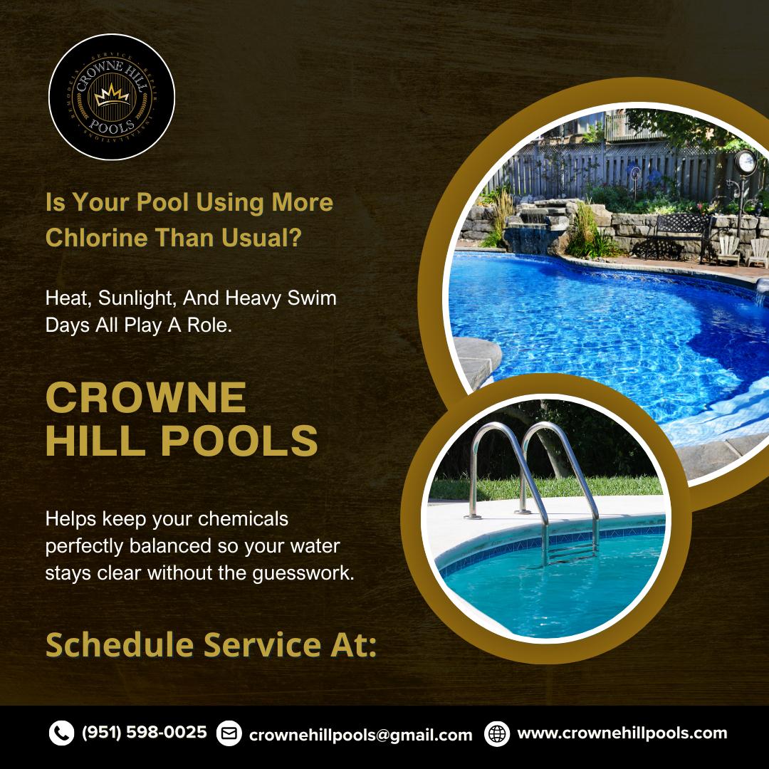 Crownehillpools's tweet image. Summer heat can throw your chemistry off fast. Let us keep everything balanced and swim-ready. 

#PoolChemistry #CrowneHillPools #TemeculaPools #BalancedWater #PoolTips