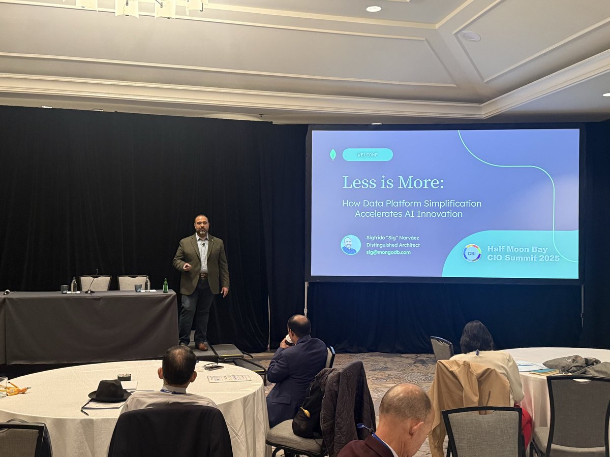 Join us now with Sigfrido Narvaez, with <a href="/MongoDB/">MongoDB</a>, discussing "Less is More: How Data Platform Simplification Accelerates AI Innovation" in our CIO room!! #IMPACTFLAGSHIP #CIO