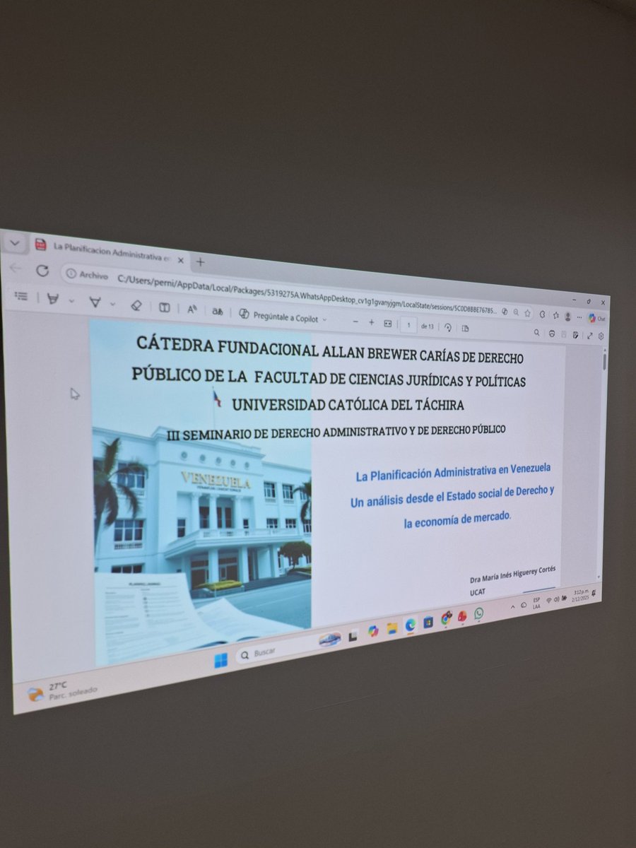 perniareyes's tweet image. #UCAT | Ayer se realizó el "III Seminario de Derecho Administrativo y Derecho Público" para profesores, organizado por la Cátedra Fundacional Allan Brewer-Carías de Derecho Público de la @notiucat. En él se pudo conocer sobre sus investigaciones y presentar propuestas de estudio.