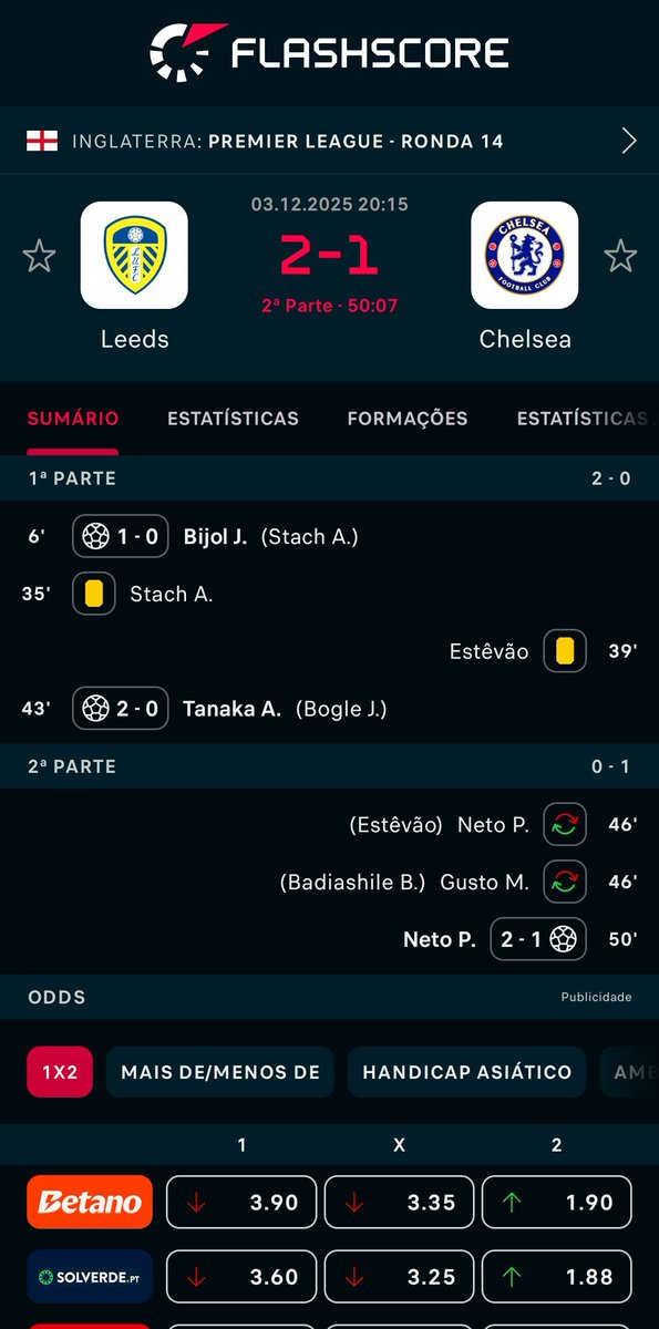 RGaspar2706's tweet photo. Leeds - Chelsea 2:1

Mais informação: https://t.co/l3brZ0PL9b https://t.co/TqOotbDcrS