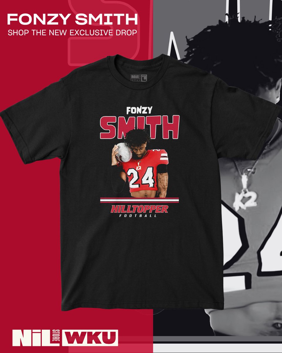 WKUNILStore's tweet image. SHOP NOW!! The exclusive drop of Fonzy Smith! 
➡️ nil.store/western-kentuc…

#wkutops