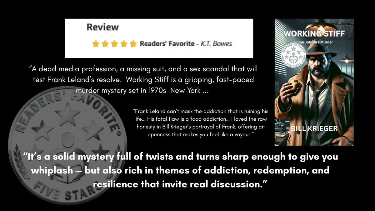 WDKrieger's tweet image. At 76, I never dreamed I’d write a #noir #MysteryNovel with such glowing reviews. I hope you&apos;ll add it to your #booksasgifts list for your #mystery lovers.

📖WORKING STIFF
👉bit.ly/Amzn_WorkingSt…

FREE on #KindleUnlimited

#BookRec #CrimeFiction #readersoftwitter #kindlebooks