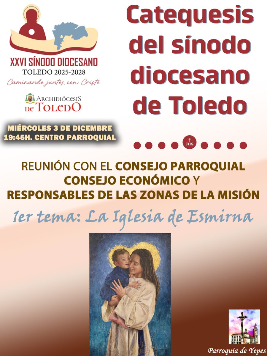 ParroquiaYepes's tweet photo. Reunión con el Consejo Parroquial y Económico y los responsables de las zonas de la Misión para dialogar sobre el 1er tema de las Catequesis del Sínodo Diocesano @SinodoToledo 
@architoledo 
#SinodoDiocesano #Tema1
#IglesiaDeEsmirna https://t.co/T01RK44ka7