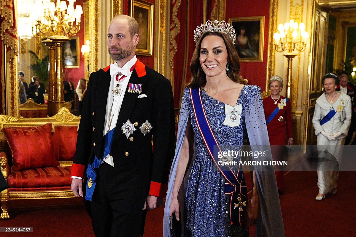 This, again, is a HUGE TIARA SURPRISE! I was believing that Camilla would wear this tiara, as it could be considered a “big gun”, a tiara reserved just for the Queen. The tiara was designed by Prince Albert for Queen Victoria, and then was worn for decades by Queen Elizabeth the