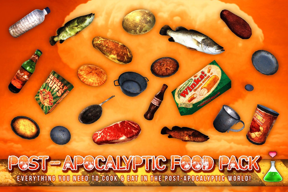 Need some post-apocalyptic food for a #unity3d project? From mystery meat to baked beans, this pack has everything you need!

Check it out on the #AssetStore: 🥃bit.ly/UAS_PAFP🍼
⭐️Currently on 50% SALE!⭐️

Perfect for #gamedev, #indiegamedev, #desktop, #mobile &amp; #VR!