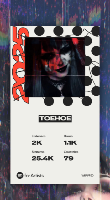 iTOEHOE's tweet photo. Huge thanks to all of you! #spotify #spotifywrapped #music https://t.co/8DU3bdAG1A