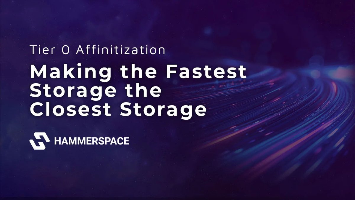 Affinitization - fancy word for the shortest distance between two points.  Straight line?  Sure.  But, in the case of <a href="/Hammerspace_Inc/">Hammerspace</a> Tier 0 - the fastest storage = closest storage.  There is no substitute.

Learn more now!
okt.to/TWVYN4