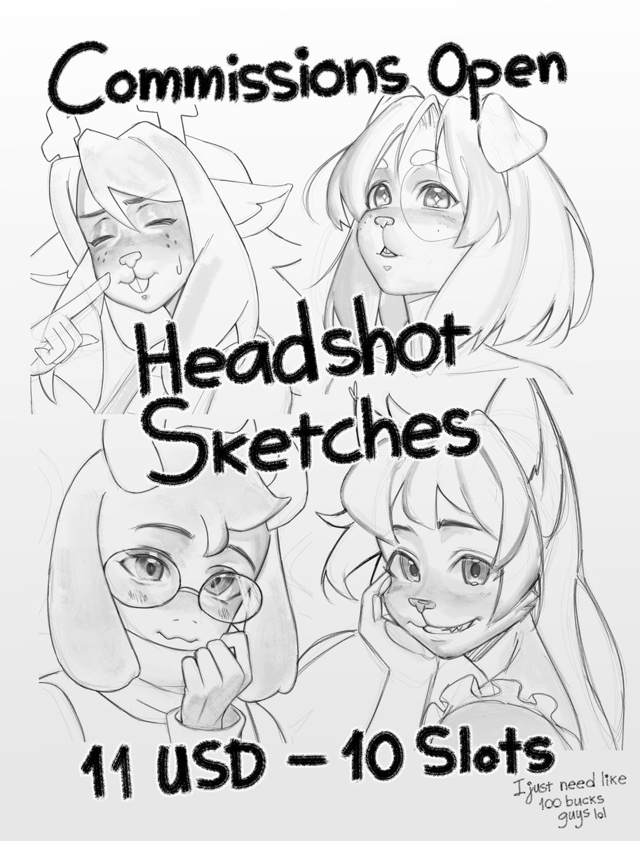 pipisbepis's tweet photo. I'm opening cømmissions for headshot sketches since that's fast and cheap, and I mostly draw furries as you can see lol but I can draw whatever you want really
If anyone is interested dm me. Payment is via paypal btw, forgor to mention that on the pic, very professional https://t.co/jsisJYaGqt