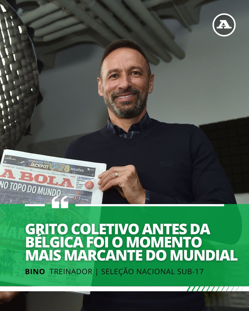 abolapt's tweet photo. Depois de se sagrar campeão mundial, Bino Maçães falou com A BOLA sobre as emoções de conquistar um título tão importante.
Não percas a entrevista a Bino Maçães em A BOLA 🗞️
#Bino #SeleçãoNacional #Sub17 https://t.co/7ESRi1SOXI