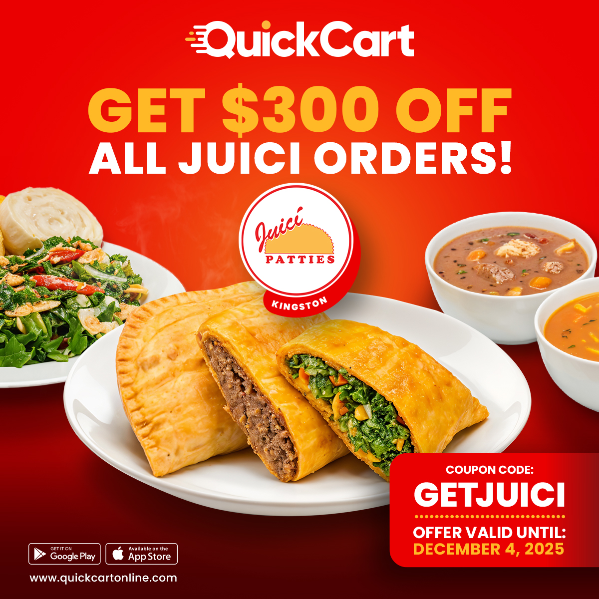 Get $300 off ALL Juici orders! No minimum purchase required. Use coupon code GETJUICI during checkout.

Offer good until December 4. See you soon!