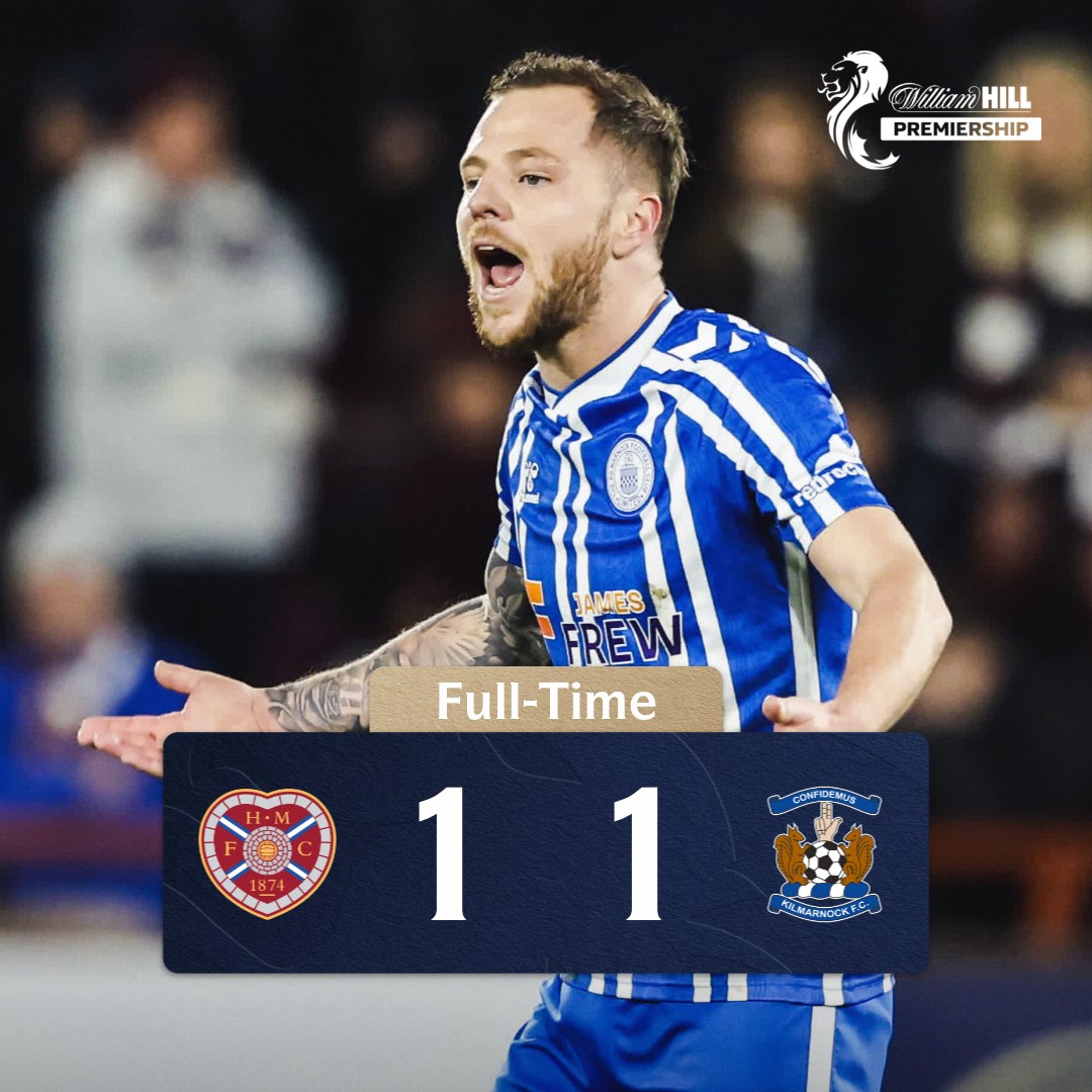 Killie equalise in injury-time to claim a point at Tynecastle⏱️