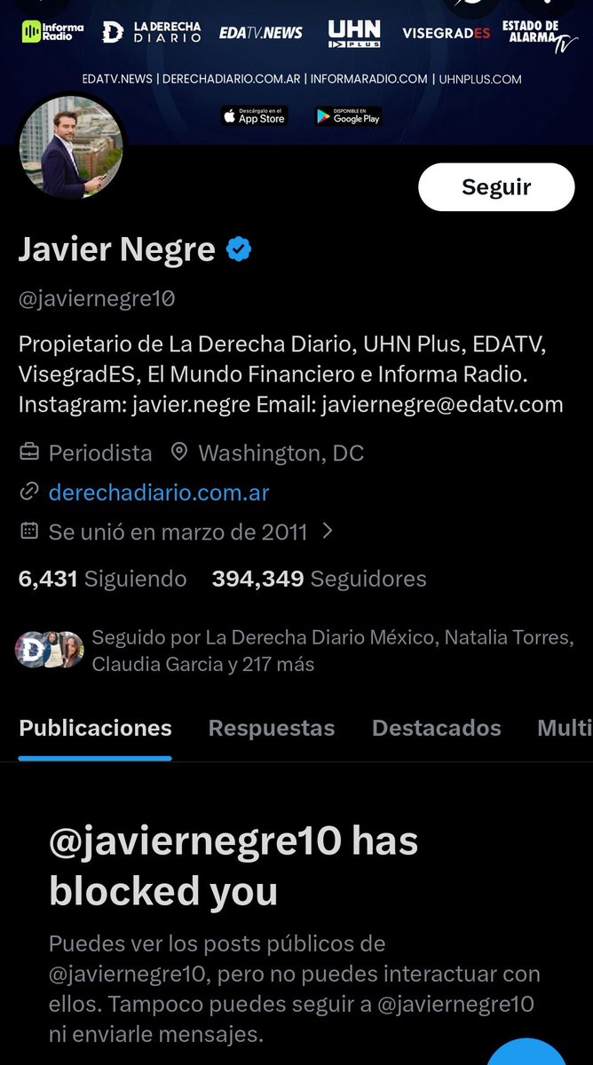 eltemagv's tweet image. Trofeo del día: El "poderoso y valiente" Javier Negre resultó ser muy sensible si le recuerdan que es un criminal SENTENCIADO y CONDENADO en su país por difundir noticias falsas y fomentar el odio.

No vayan a compartir este pantallazo con @javiernegre10 o @DerechaDiarioMX 😉