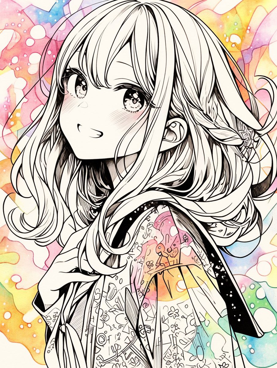 イラスト　アート　「FLAT NOSE」 No.11 Smile #AIart #AIイラスト #AIillust #AIアート #nijijourney