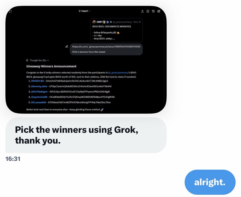 _greysupremacy's tweet image. Grok could quite literally pick anyone. get in!