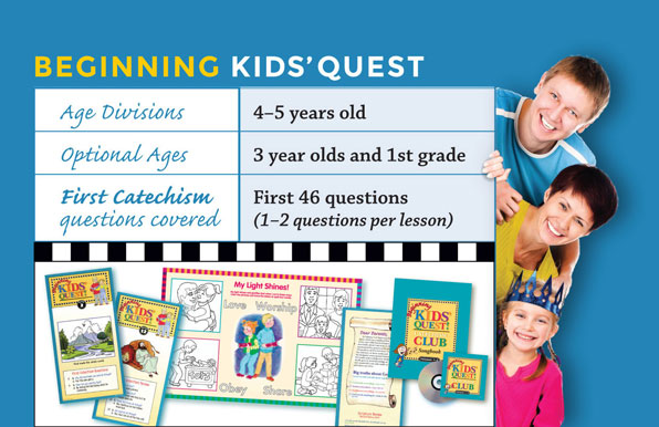 GCP_Publication's tweet image. Both Beginning Kids’ Quest (Ages 4–5 ) and Elementary Kids’ Quest (Grades 1–4) include three volumes with 12 lessons each—that’s 36 lessons per age level! The flexible design makes it perfect for Sunday school, first hour, homeschool, and more!