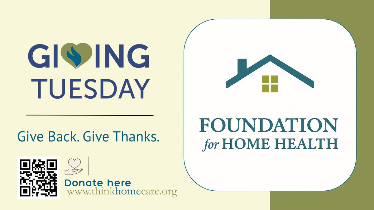 Thank you to everyone who supported the Foundation for Home Health on Giving Tuesday. Your generosity strengthens the home care and hospice workforce across the Commonwealth. You can still make a gift at thinkhomecare.org. #Gratitude #ThankYou #HomeCareCommunity