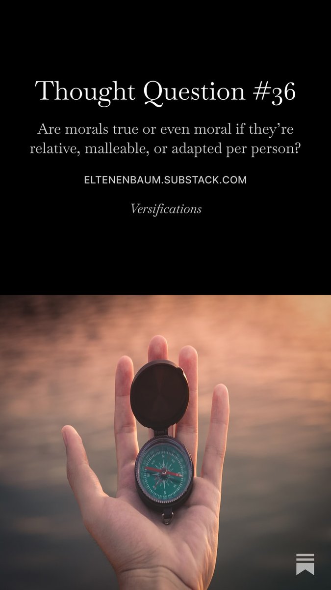 New thought question!
Are morals true if they're malleable or relative?
eltenenbaum.substack.com/p/thought-ques…