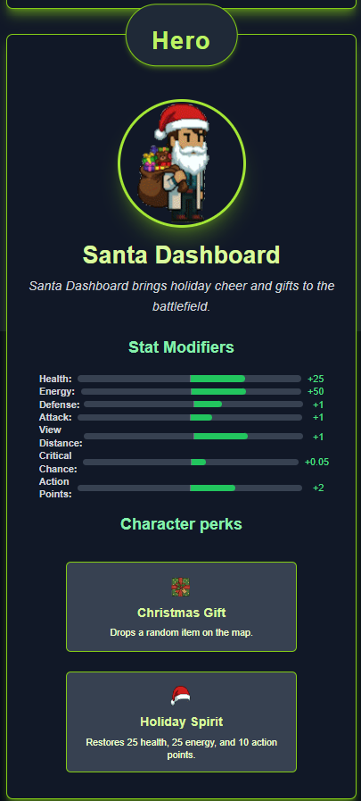 snakey_rob's tweet photo. 🎄 Christmas comes for those who hold a Master Strategist Joker NFT. If you mint a Joker you will unlock Santa Dashboard, the exclusive seasonal leader with two powerful perks:
🎁 Gift
Gives a random usable item in the fight against the swarm.
✨ Holiday Spirit
Restore 25 Health, 25 Energy, and 10 Action Points in one joyful surge, the perfect comeback when the bugs swarm hardest.
Visit https://t.co/Jw9jgQtJ12 and secure yours today!
#WarOnBugs #SantaDashboard #SantasWorkshop #Web3Christmas #NFT