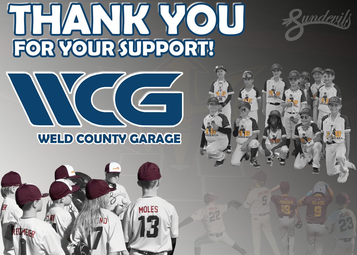 970Sun's tweet image. We would like to thank those who supported us this past season.
@WeldCountyGarag your support has made a meaningful difference and helps us continue on with our efforts towards the community through our players.