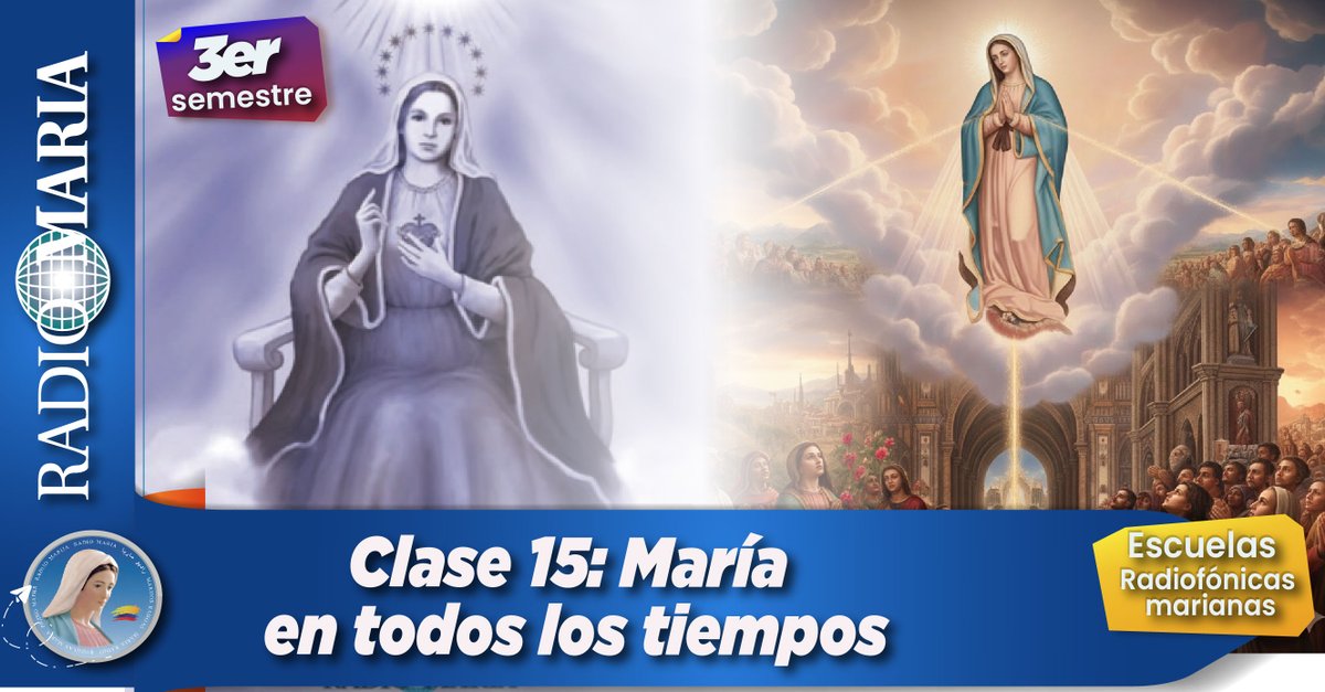 rmariacolombia's tweet image. 📘 #Clase15 - "María en todos los tiempos" - Conoce este tema en la decimoquinta clase del tercer semestre del curso de las #EscuelasRadiofónicasMarianas

1. YouTube: youtube.com/live/f2eTPvejK… 👈🏻 

2. Spotify: open.spotify.com/episode/5th4Rf… 👈🏻 

3. web radiomariacol.org/sigue-aqui-el-… 👈🏻
