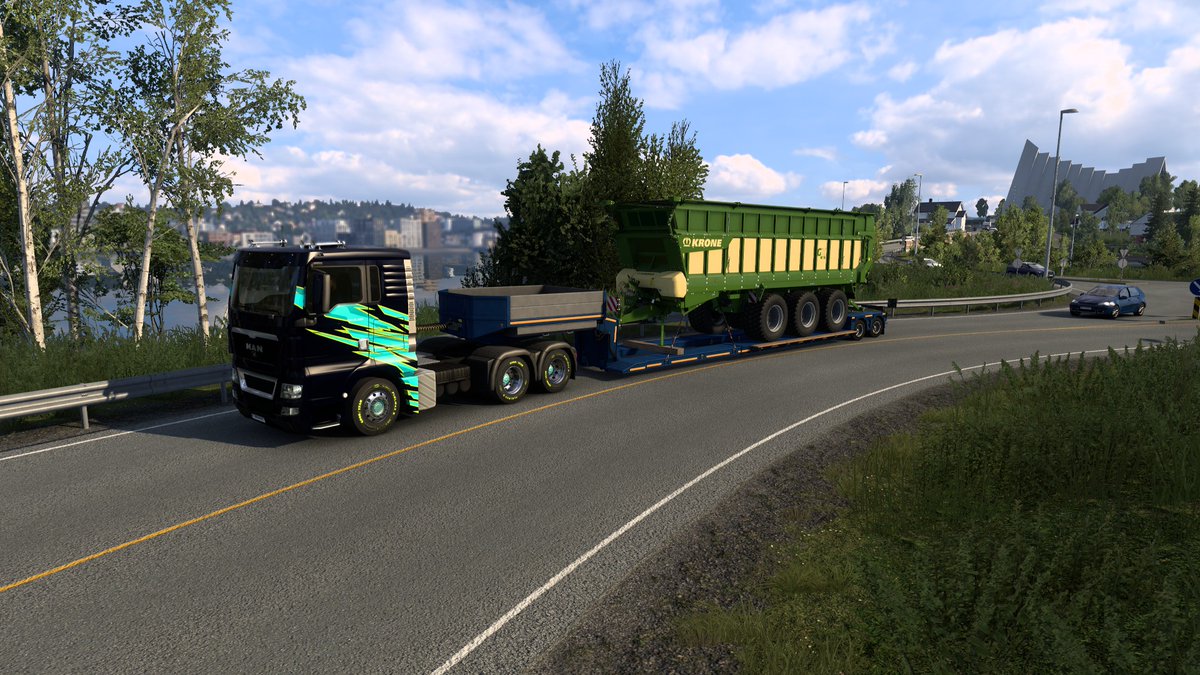 Jbsnake_'s tweet photo. Euro Truck Simulator 2 Another load in the books for the #CruisingNordicHorizons event Krone wagon from Tromso 🇳🇴 to Arvidsjaur 🇸🇪 
@SCSsoftware 
#ETS2 https://t.co/KOXh242B9V