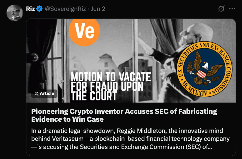 SovereignRiz's tweet image. You can't make this stuff up! 
(Fact Check Me)

The same @SECGov that targeted the Founder of DeFi ('566 Patent Family + IPR2023-00751) stifling years of innovation is now talking about how we need to be embracing it to keep the United States at the forefront…