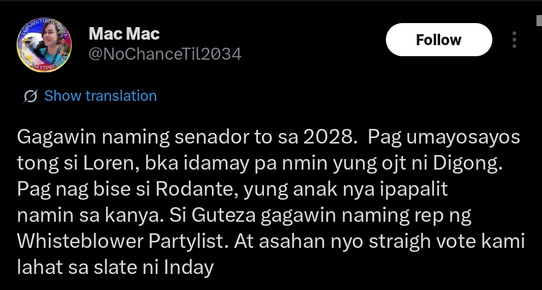 jechtorres's tweet photo. @NoChanceTil2034 SIYEMPRE BOBO KA https://t.co/PwNauwTlG7