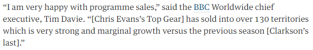GearknobAlex's tweet photo. News that is perhaps pertinent to long-term Top Gear fans like myself is of course the fact Tim Davie is GONE from the company in the wake of its latest scandal!

And to that I say good. https://t.co/UDYr7uZGDS