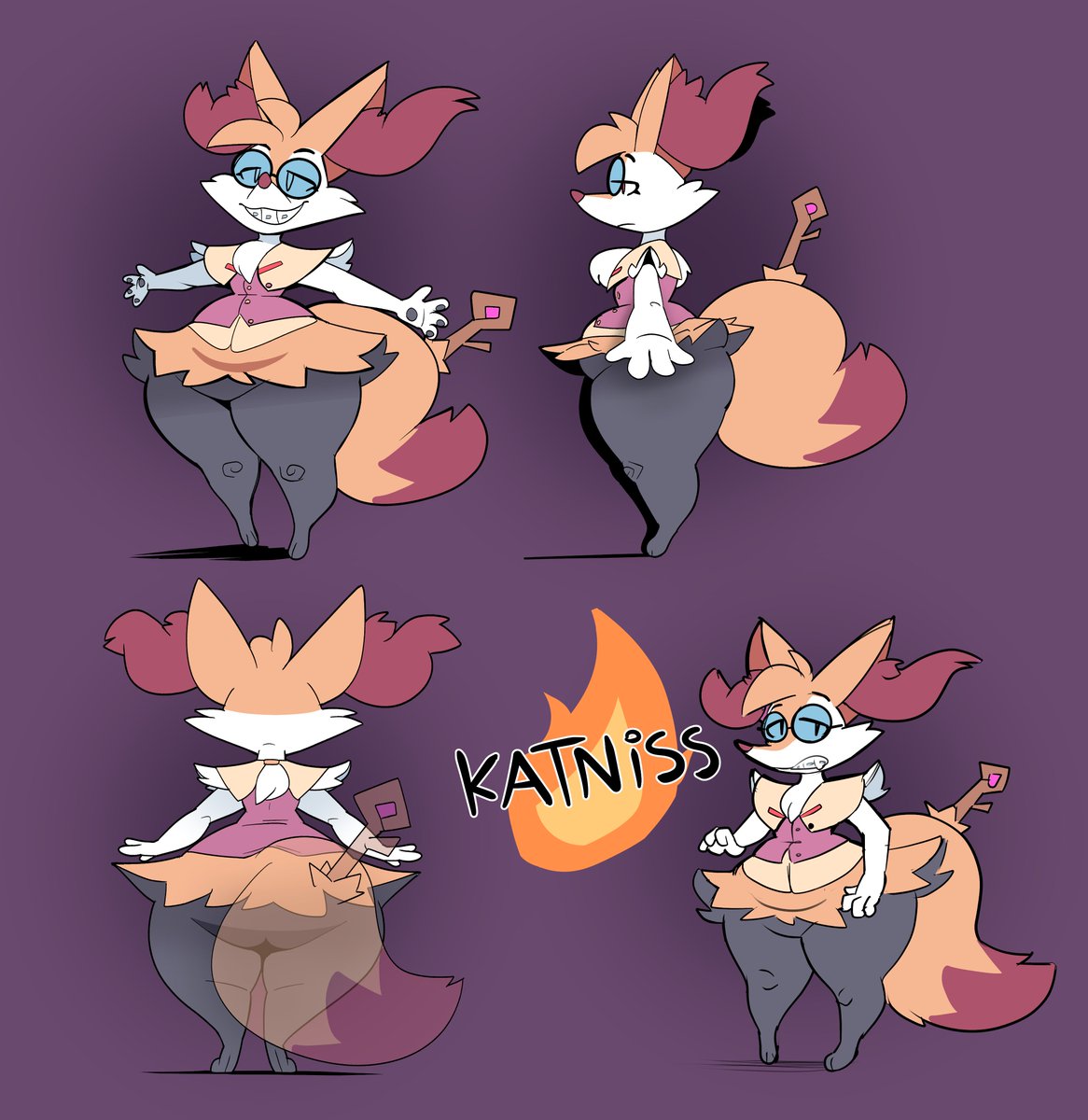 A nerdy Braixen, for fun :D