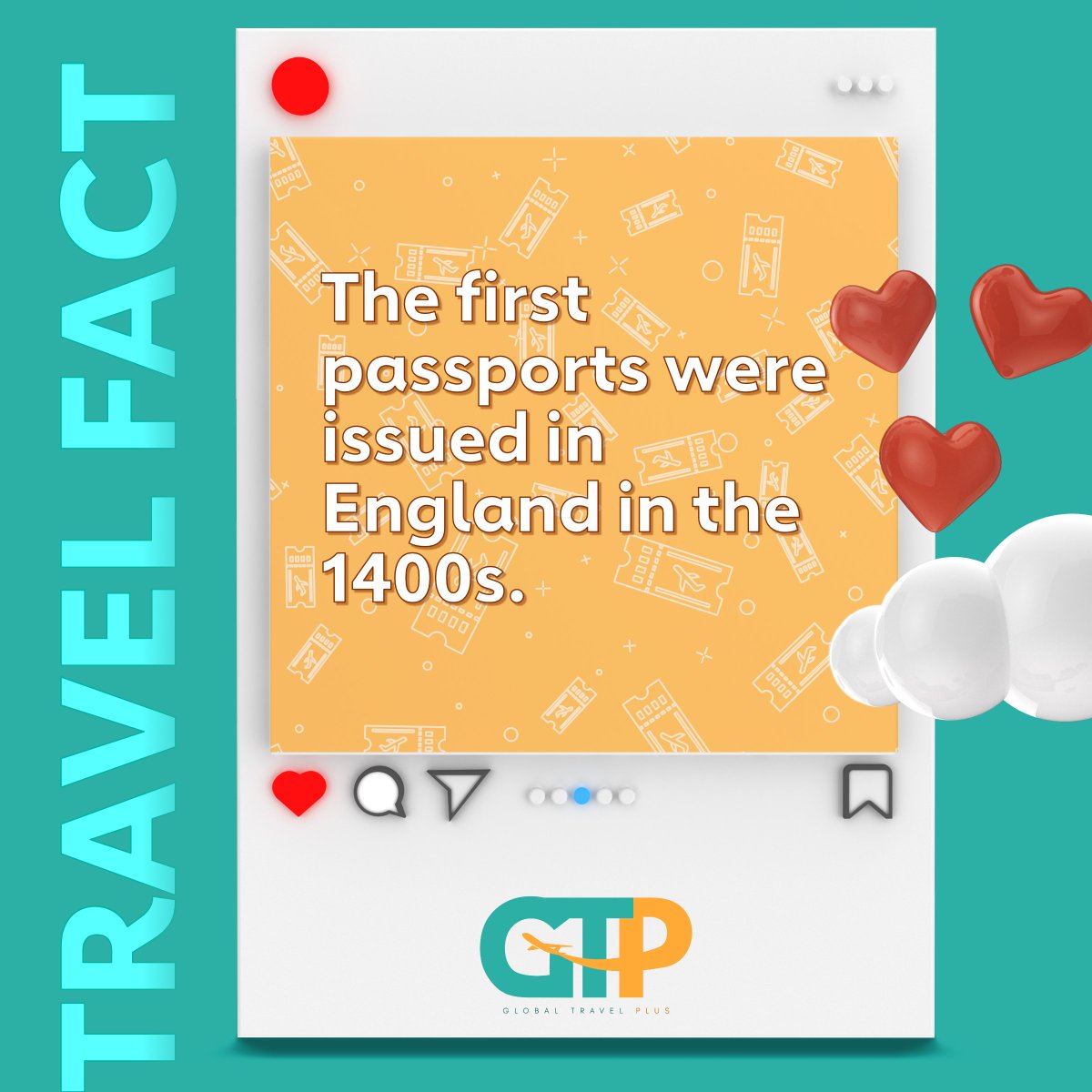 From early passports in 1400s England to modern adventures around the globe, travel has come along way. Global Travel Plus is ready to assist wherever the journey leads ✈️ #TravelFacts #TravelConfidently #GlobalTravelPlus
