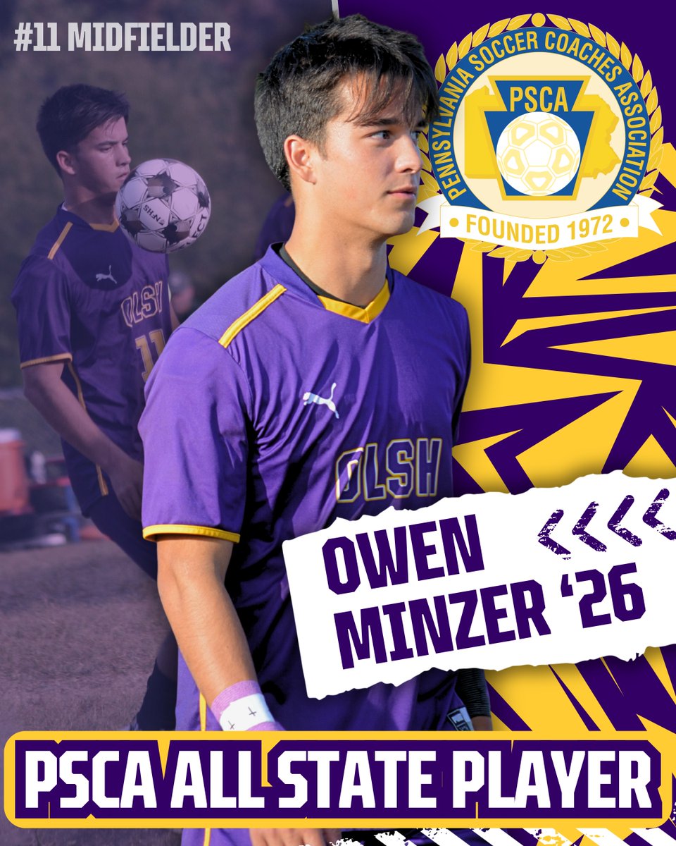 OLSH_HighSchool's tweet image. Congratulations to Owen Minzer ’26 on being named an All-State player by the PA Soccer Coaches Association! ⚽️ ⚡ 

#OLSHChargers #ChargerPride #AllState #OLSHSoccer
