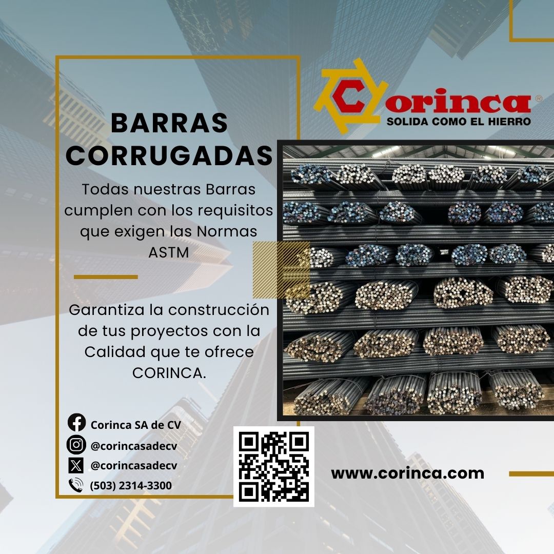 corincasadecv's tweet photo. Garantizar que las obras sean de Calidad, es un compromiso de CORINCA, ya que todas nuestras barras corrugadas cumplen con la calidad y características Técnicas.

#Barras #CORINCA #solidacomoelhierro https://t.co/OQjzoFiuPO