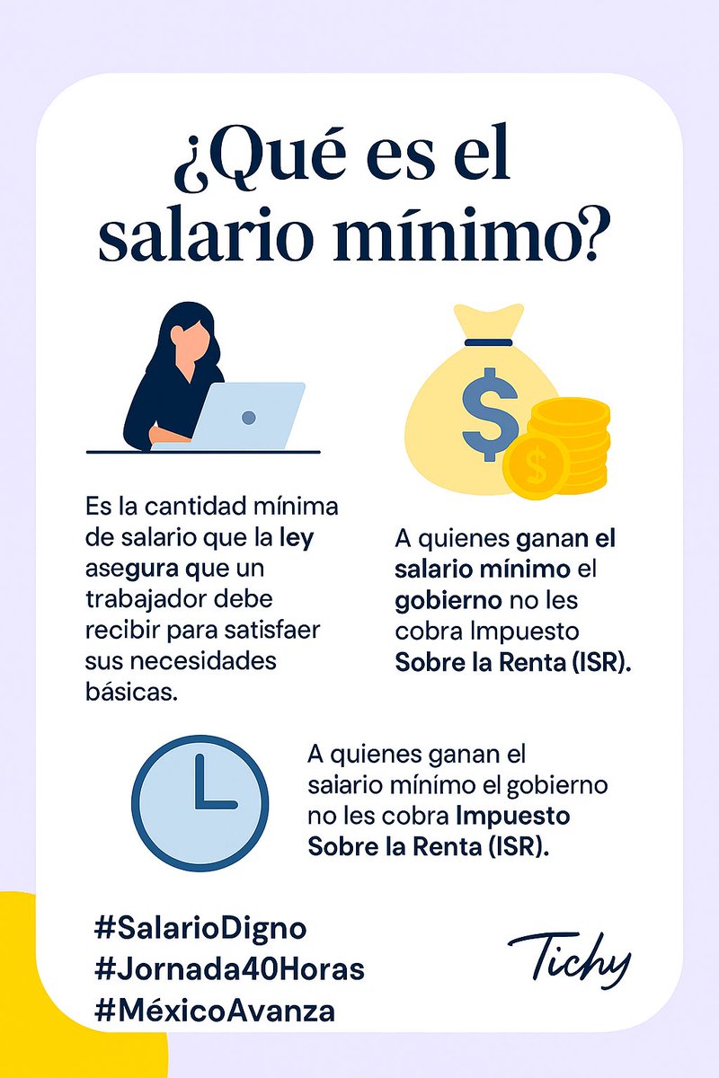 💼 El salario mínimo en México es un derecho que garantiza condiciones laborales dignas. 🧾 Y lo mejor: no genera ISR cuando se percibe como ingreso base.