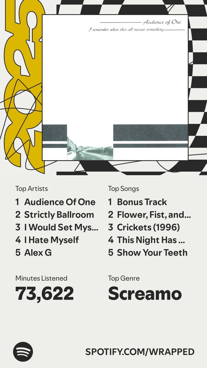 Guess my favorite artist level importable 
#emo #screamo #SpotifyWrapped #SpotifyWrapped2025