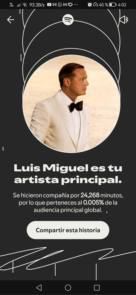 shvadrian's tweet photo. #SpotifyWrapped luis miguel, oyente #2683 el soundtrack de mi mente, la música de fondo y la relajación https://t.co/pIv5xy722e