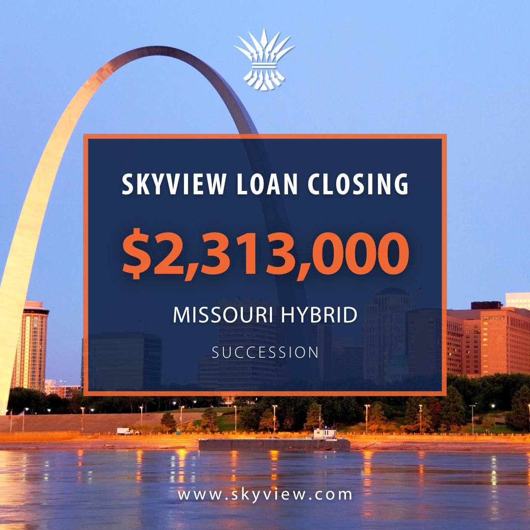 We closed out November with a successful loan closing for a hybrid RIA in Missouri! The firm secured $2.3M to finance an internal succession.

If you're evaluating your own succession strategy, SkyView can help you explore flexible financing solutions.  lnkd.in/gMkFUUq5