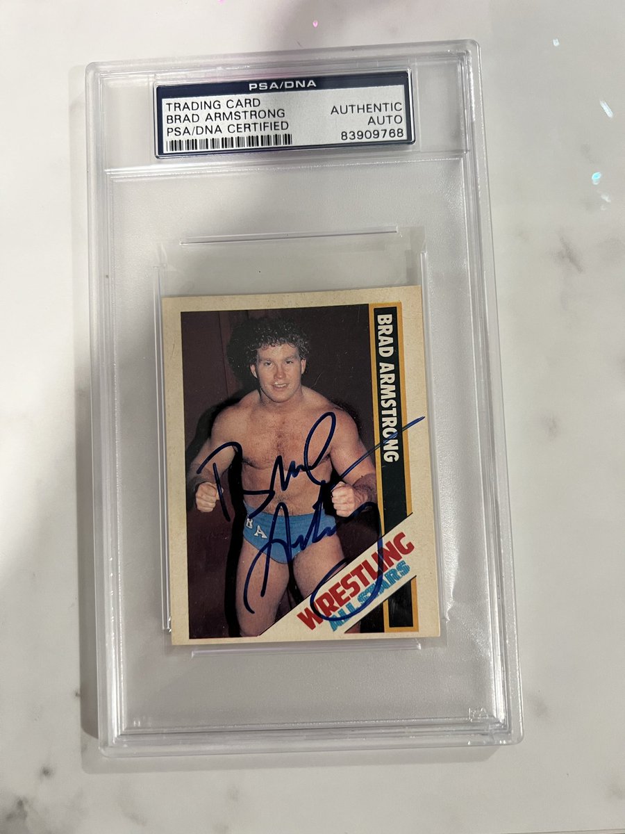 Just acquired a pop 1 Brad Armstrong signed 1985 Wrestling All Stars Rookie Card. Fun set to collect, and as always the hunt continues 😎 <a href="/wrasslincardink/">Wrestling Card Ink</a> <a href="/LasVegasSlabs/">LasVegasSlabs</a> <a href="/CardPurchaser/">Card Purchaser</a> <a href="/TheRealJonnyC/">Jonny C</a> <a href="/Tweet_Wrestling/">Tweet_Wrestling</a> <a href="/PSAcard/">PSAcard</a>