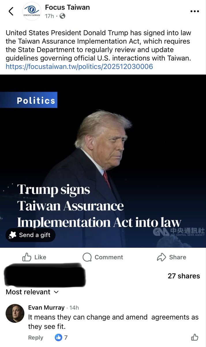 “It means they can change and amend agreements as they see fit”
這只代表川政府能夠更容易的改變與修正已簽定的合約
這到底算是什麼突破性進展？台川癡們又因為TACO高潮?? 到底有誰能告訴我是在歡尛??🥴