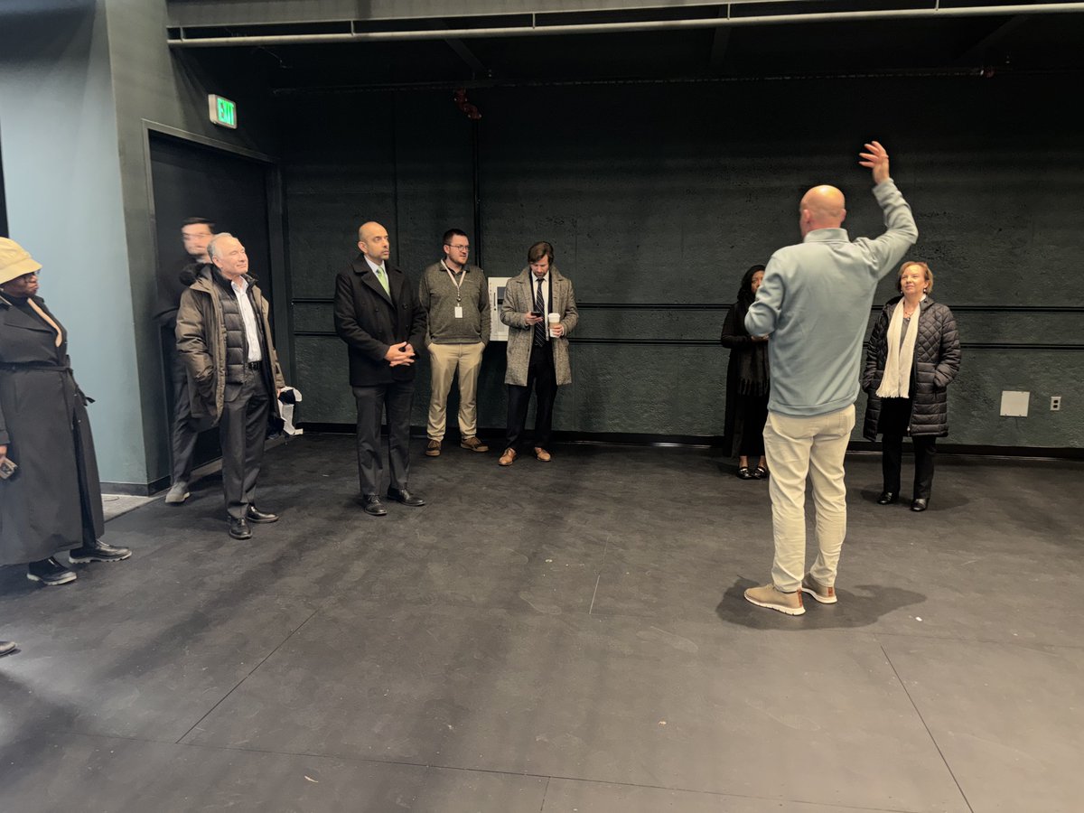 MCPAlert's tweet image. Secretary Chaudhry and DGS leadership toured Stevenson University’s new Performing Arts Center, featuring world-class rehearsal studios, performance halls, and more. We’re proud to see capital grants invested in education and the arts, supporting Maryland's talented students!