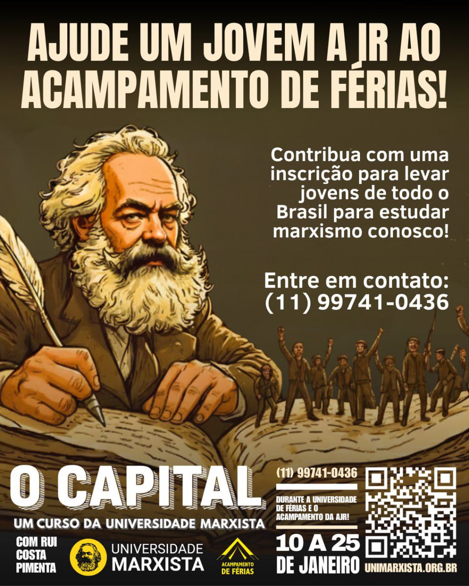 A Universidade de Férias está chegando! Muitos jovens precisam de ajuda para participar, seja com transporte, alimentação ou com a própria inscrição no curso. Contribua com o que puder ou adquirindo um curso e ajude esses jovens a estudarem marxismo conosco!