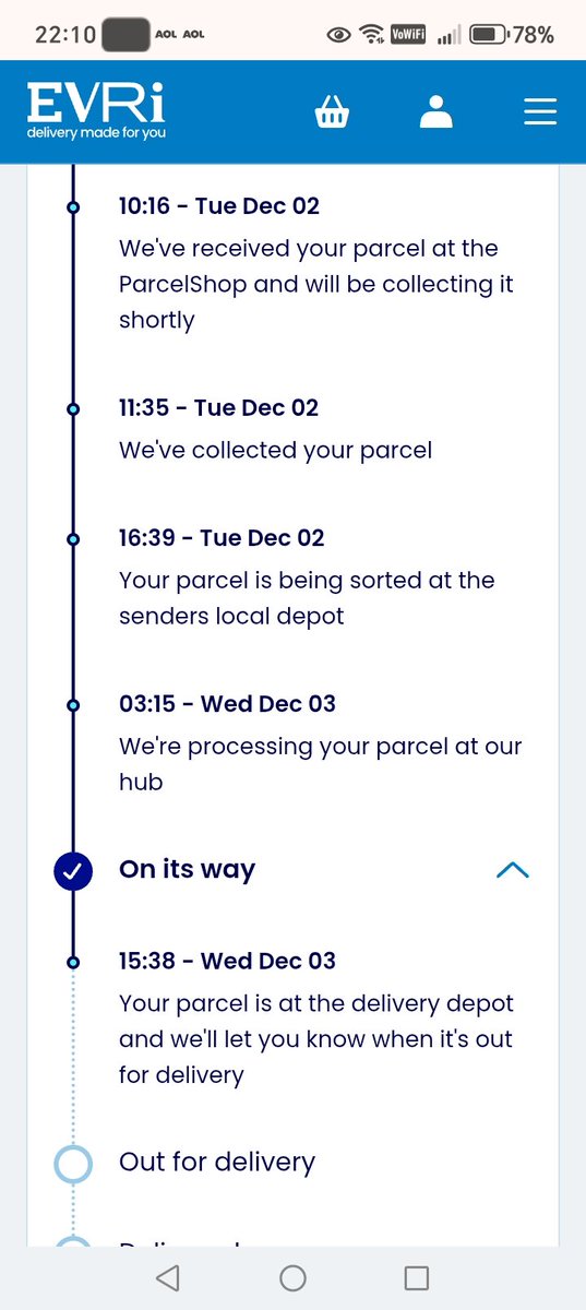 NickLord57's tweet photo. @Evri_DeliveryFA @Evri_org 
Yesterday I paid for next day delivery &amp; my parcel was posted at 10.15am
It should have been delivered today
Why has it been in your sorting depot for the last 6 1/2 hours? 
Why when I phone do you keep putting the phone down saying 'technical issues'? https://t.co/9hoj3BJD5e