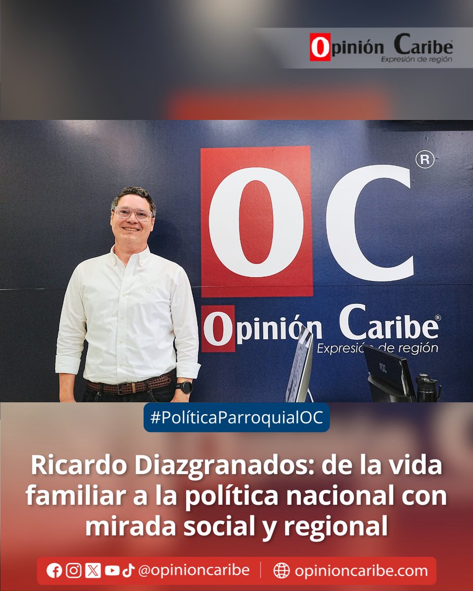 #PolíticaParroquialOC Ricardo Diazgranados del Castillo, candidato al Senado de la República por el partido Nuevo Liberalismo, combina en su trayectoria la experiencia en la función pública, la docencia universitaria y el sector privado, con un fuerte compromiso familiar y