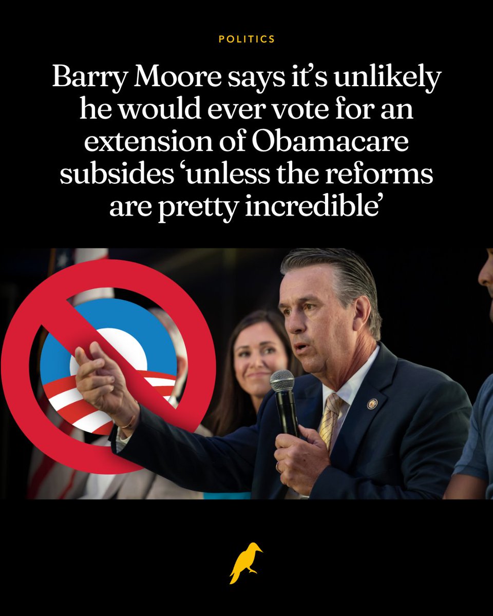 .<a href="/RepBarryMoore/">Rep. Barry Moore</a> is making it clear that he’s not a fan of the idea of extending the extra subsides for Obamacare, even if it’s just for a couple of years.

President Donald Trump was expected to push a compromise on the Affordable Care Act last week that would have expanded the