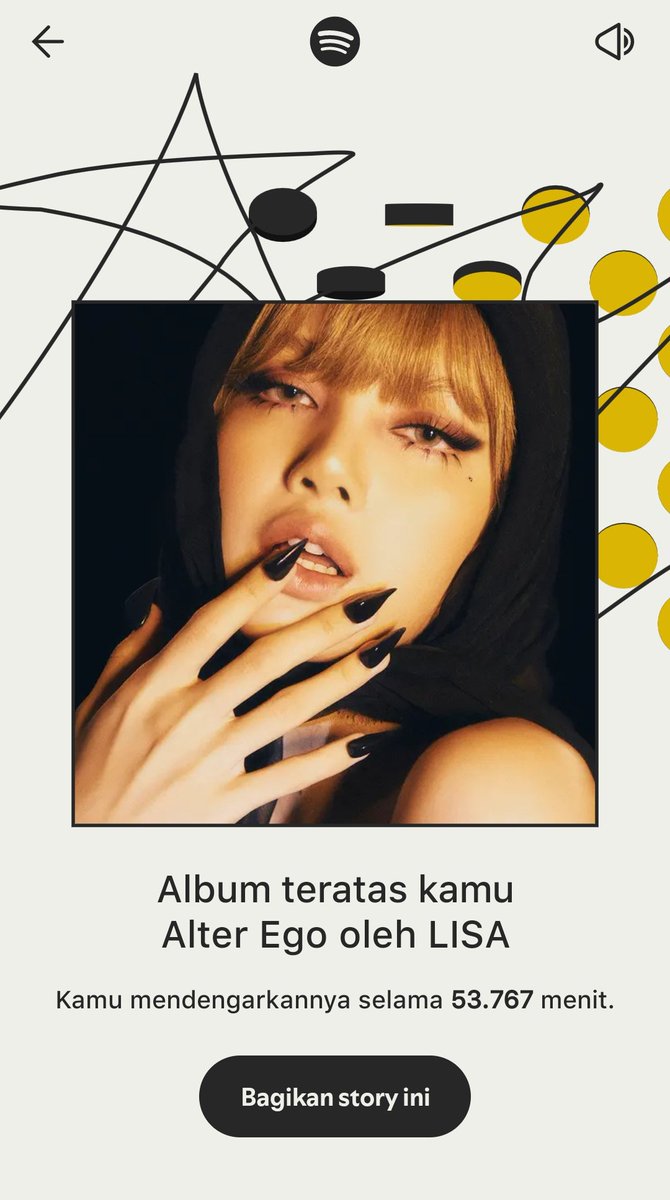 lalalili5454's tweet image. love youuu #LISA &amp;amp; #AlterEgo @wearelloud 💛💛💛💛💛💛

#SpotifyWrapped 
#SpotifyWrapped2025