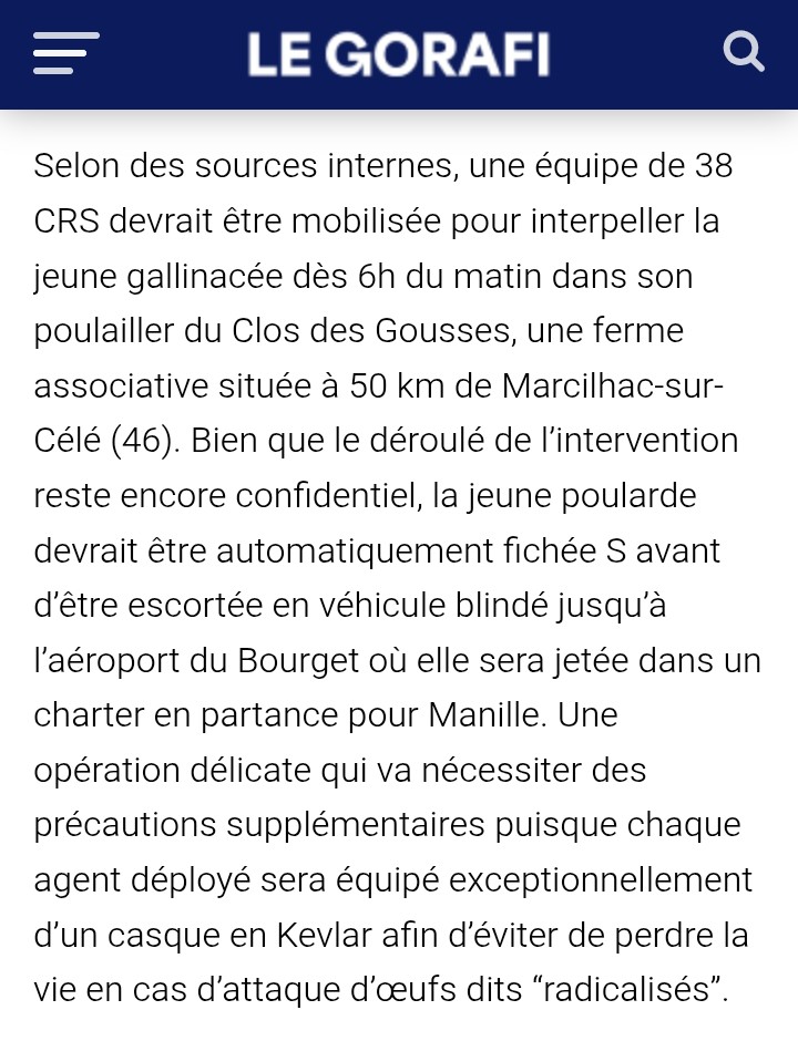 gh_thry_57yo's tweet image. #SanctionExemplaire : La poule sera expulsée, @GDarmanin vient de l&apos;annoncer... 😱

@J_Bardella a immédiatement remercié, via un #Tweet, le #MinistreDeLaJustice 🙂

#LeGorafi #VoteRN #FuckRacism #StopRacisme #FuckRN #StopRN #Fiche_S #FicheS #ContreLeRN

© @Le_gorafi