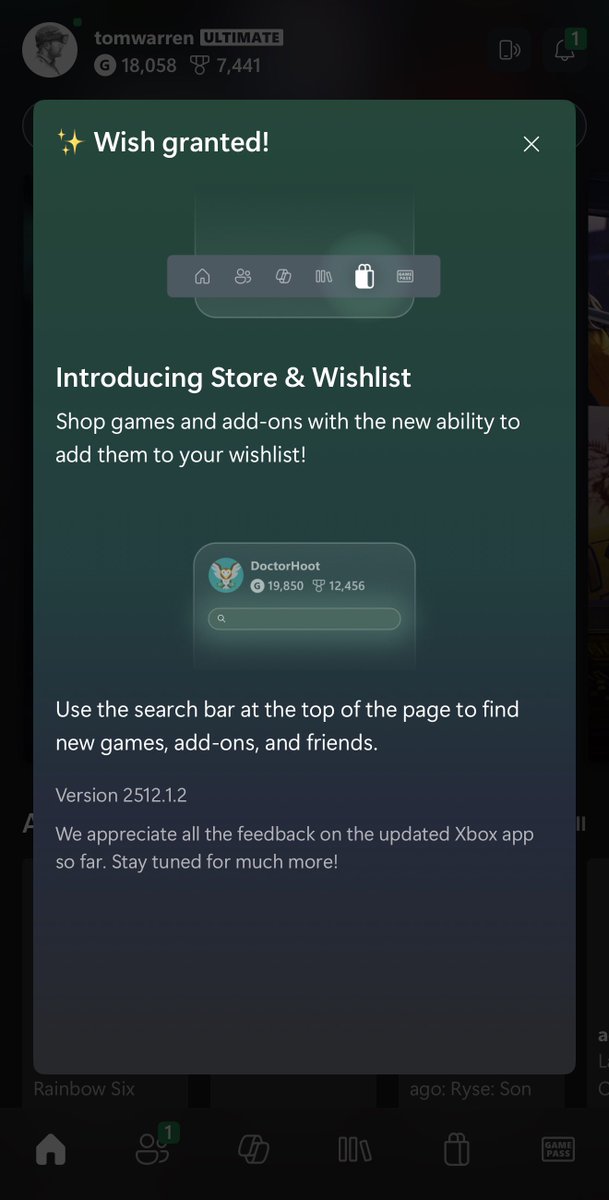 tomwarren's tweet image. Microsoft is adding a store section to the Xbox mobile apps for iOS and Android