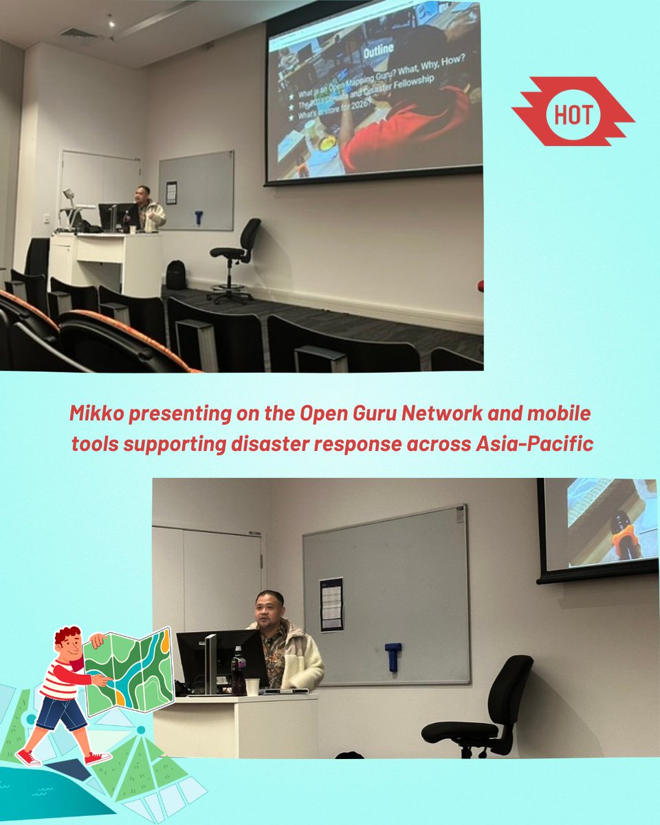 hotosm's tweet image. In mid-November, HOT joined the global open source geospatial community at FOSS4G Auckland 2025.

Explore the map created using ChatMap during the event: bit.ly/4ipSU4C